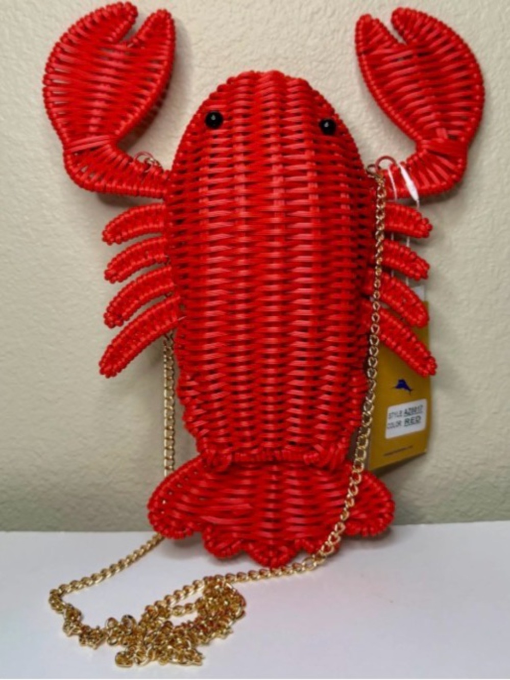 New  Tommy Bahama Red Lobster Woven Crossbody Bag - Picture 9 of 11